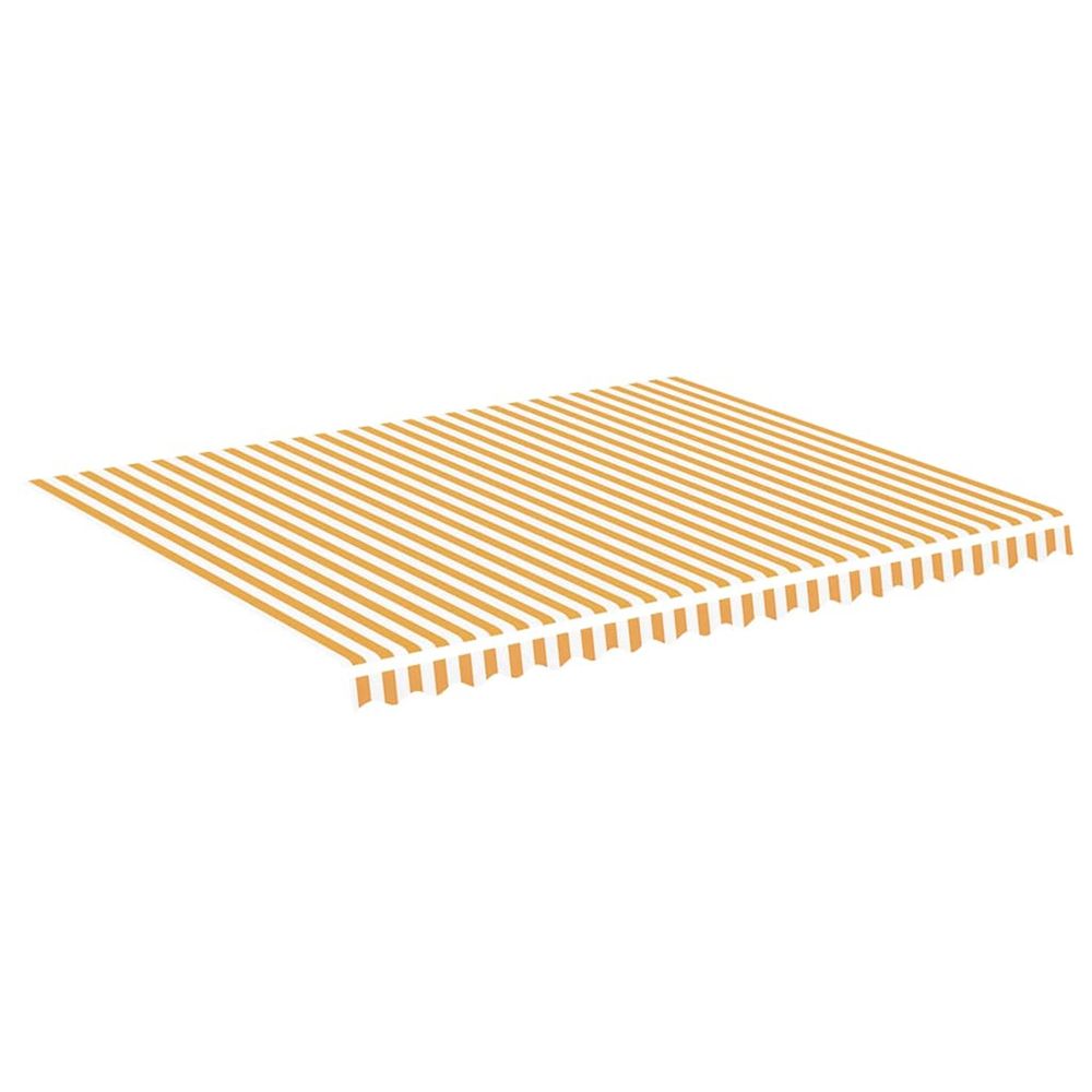 Tissu de remplacement pour auvent jaune et blanc 450x350 cm polyester