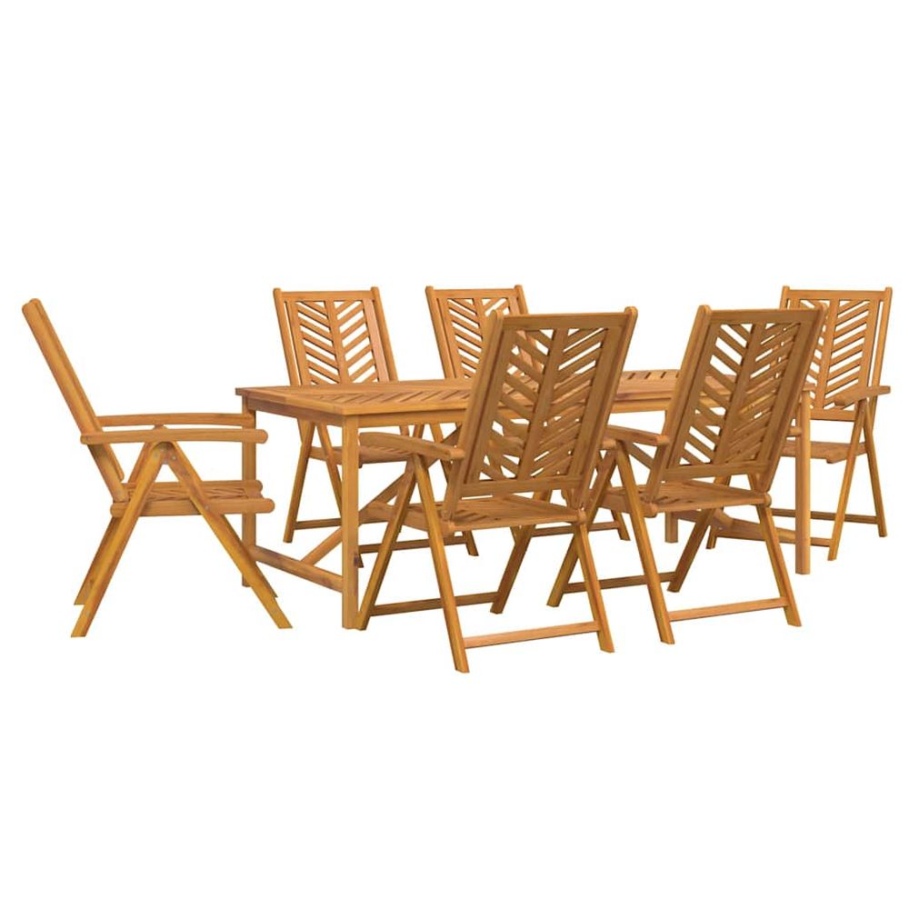 Ensemble de salle à manger pour jardin 7 pc marron