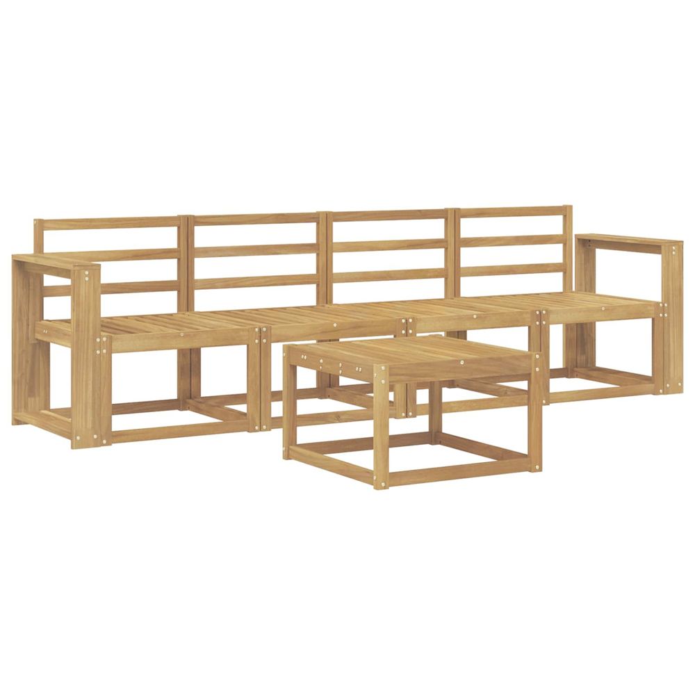 Ensemble de canapés d'extérieur 5 pc blanc bois d'acacia massif