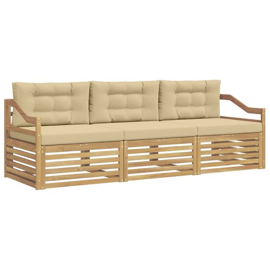 Ensemble de canapés d'extérieur 3 pc blanc et beige polyester