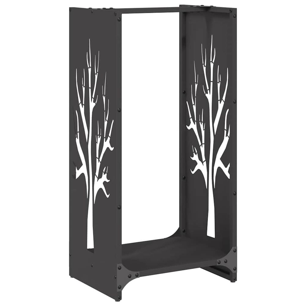 Portant de bois chauffage noir 40x30x80 cm