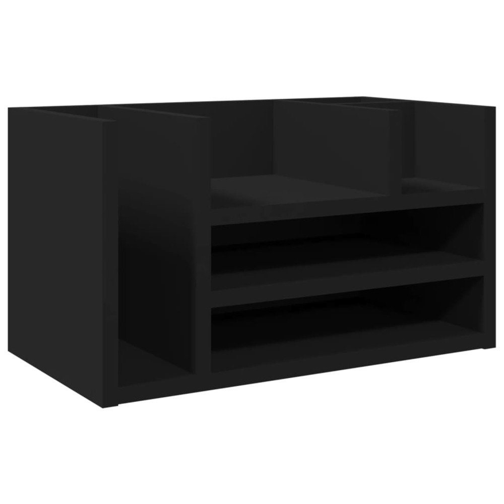 Organisateur de bureau noir 44,5x24x25 cm bois d'ingénierie