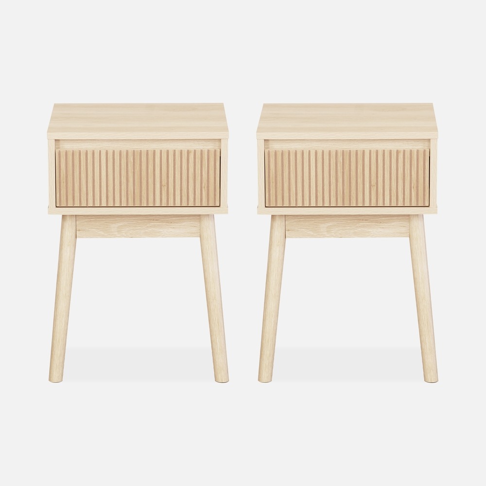 Table de chevet avec un tiroir (lot de 2)