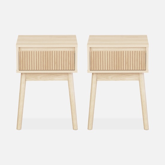 Table de chevet avec un tiroir (lot de 2)