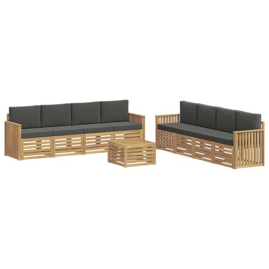 Ensemble de canapés d'extérieur 9 pc blanc et anthracite