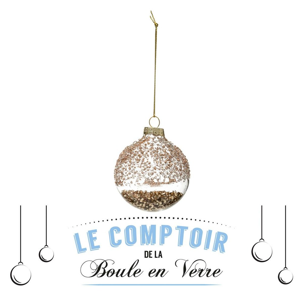 Boule de noël 60 mm emboité int strass