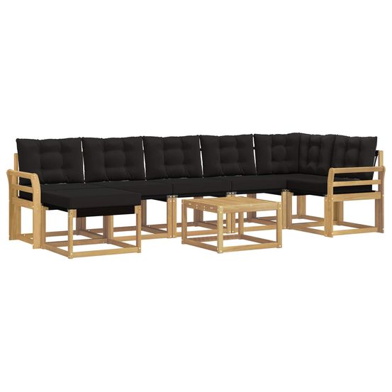 Ensemble de canapés d'extérieur 8 pc blanc et noir