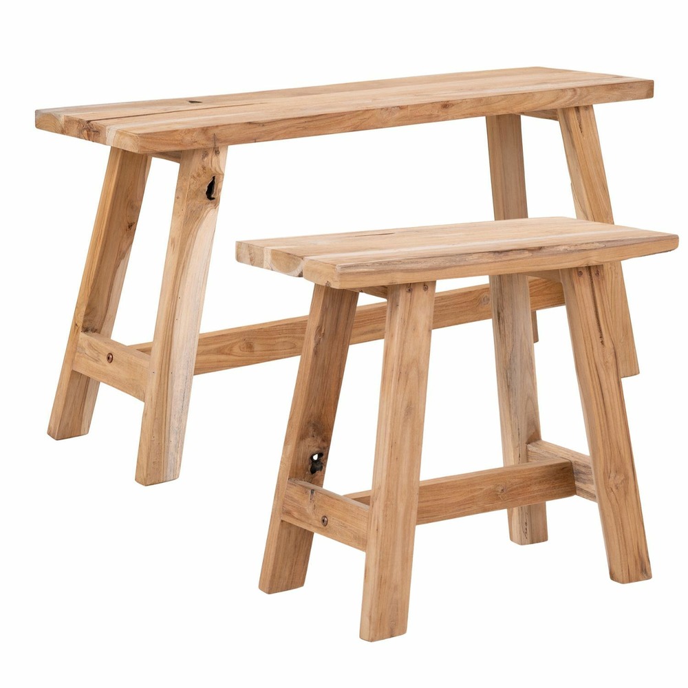 Banc + tabouret en teck barcelona 50/ 90 cm