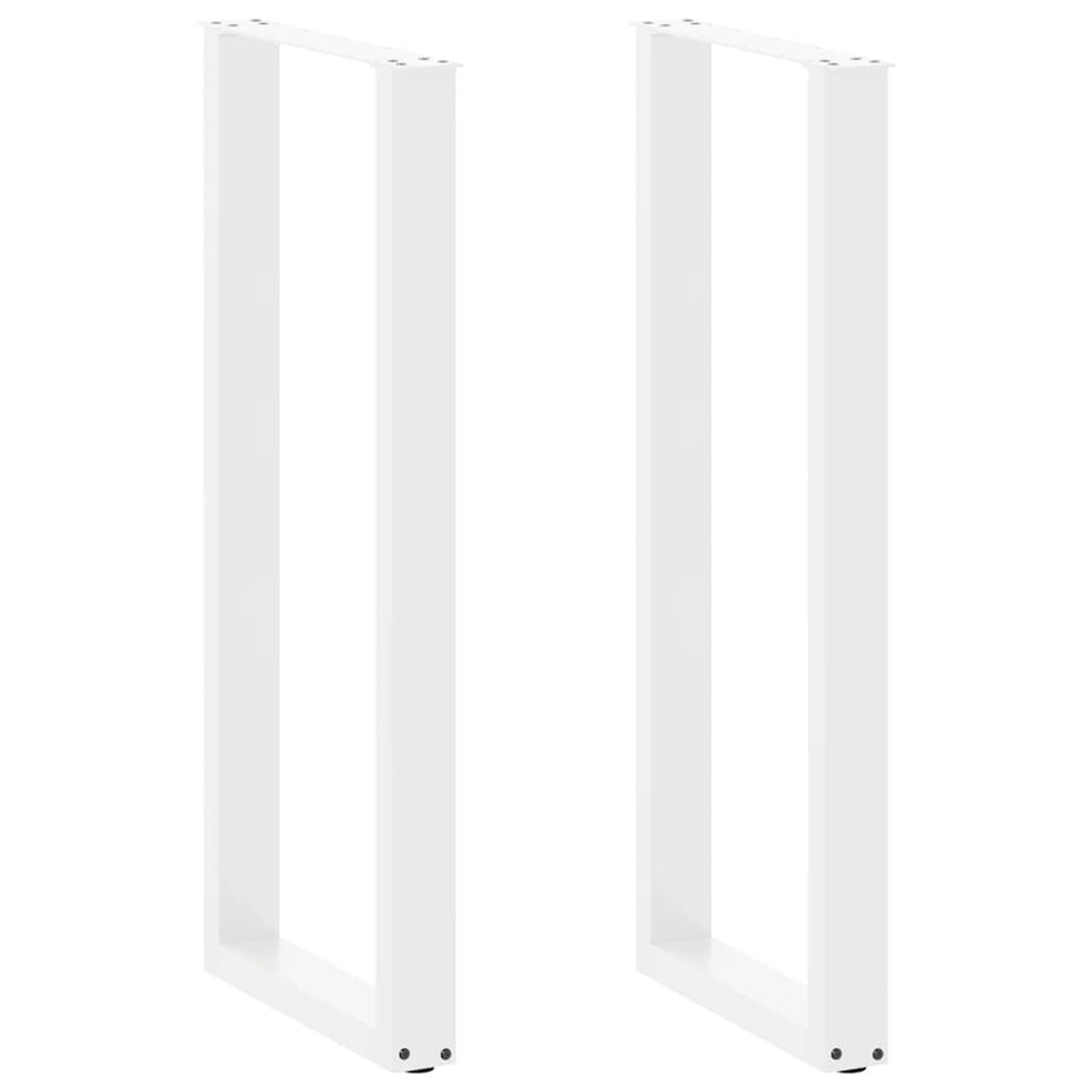 Pieds de table de bar en u, 2 pièces, blanc, 50 x (110-111) cm, acier