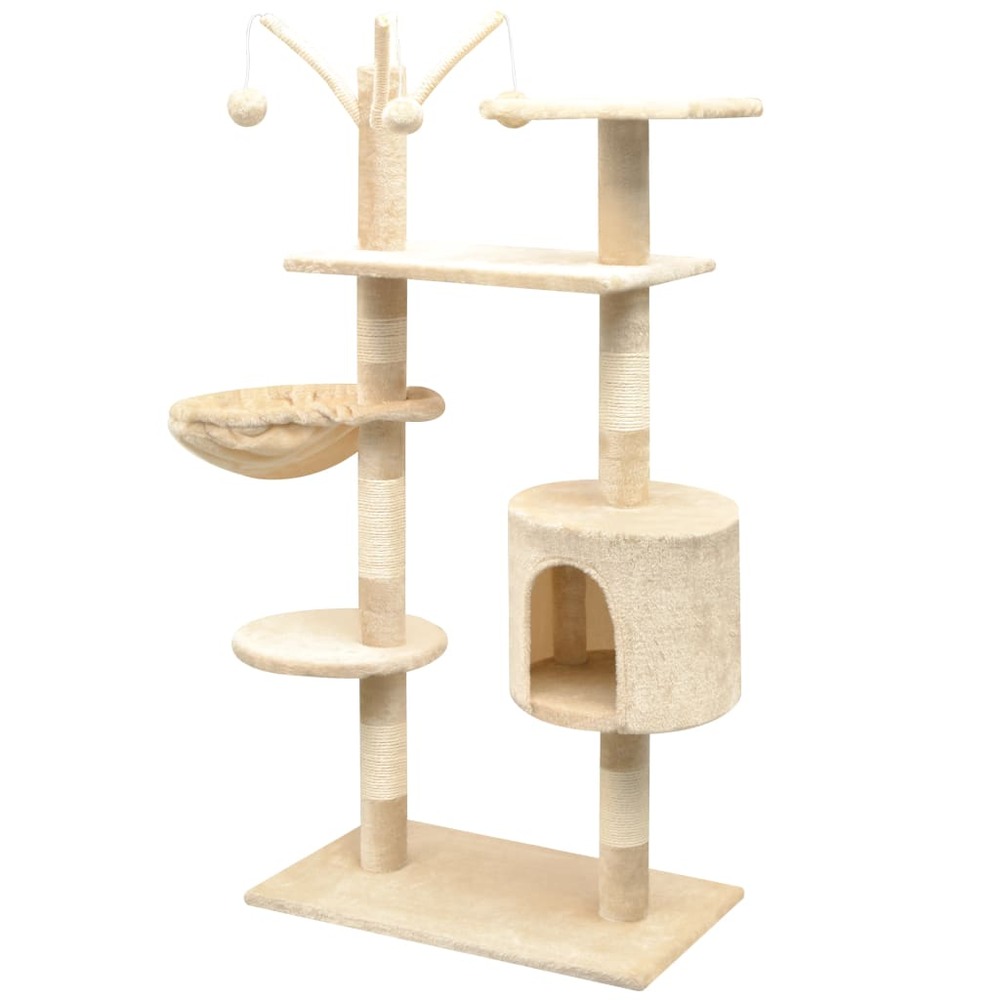 Arbre à chat avec griffoirs en sisal 125 cm beige
