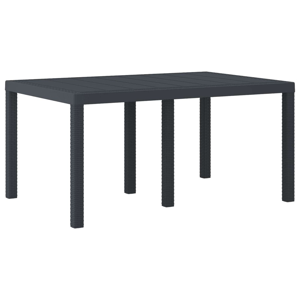 Table de jardin anthracite 150 x 100 x 73 cm polyrotin
