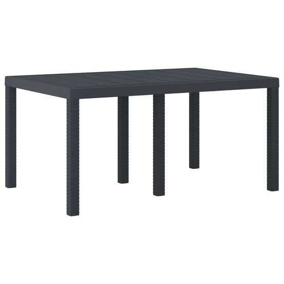 Table de jardin anthracite 150 x 100 x 73 cm polyrotin