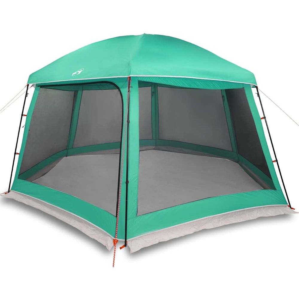 Tente piscine toit amovible parois maille vert d'eau 512x458 cm
