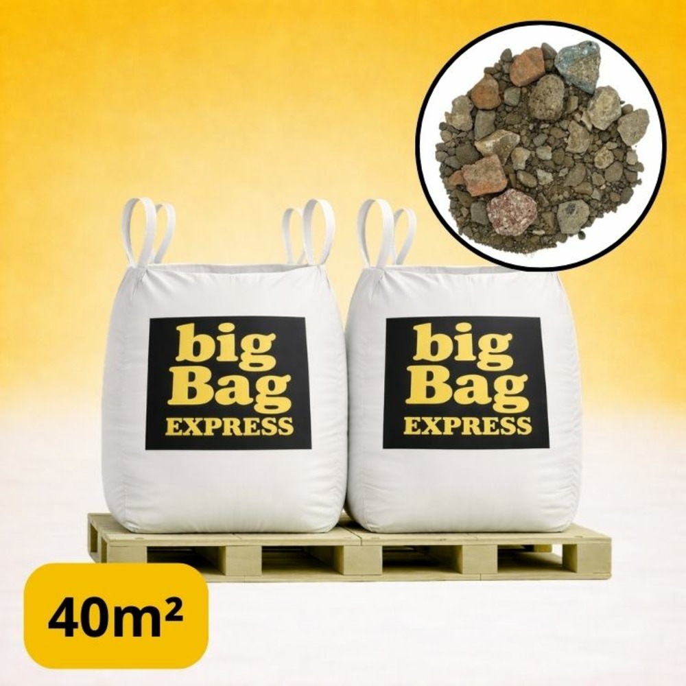 Pack 2 x big bag de +/- 1,5t gnt ou tout-venant recyclé ø 0/20 c - livraison premium