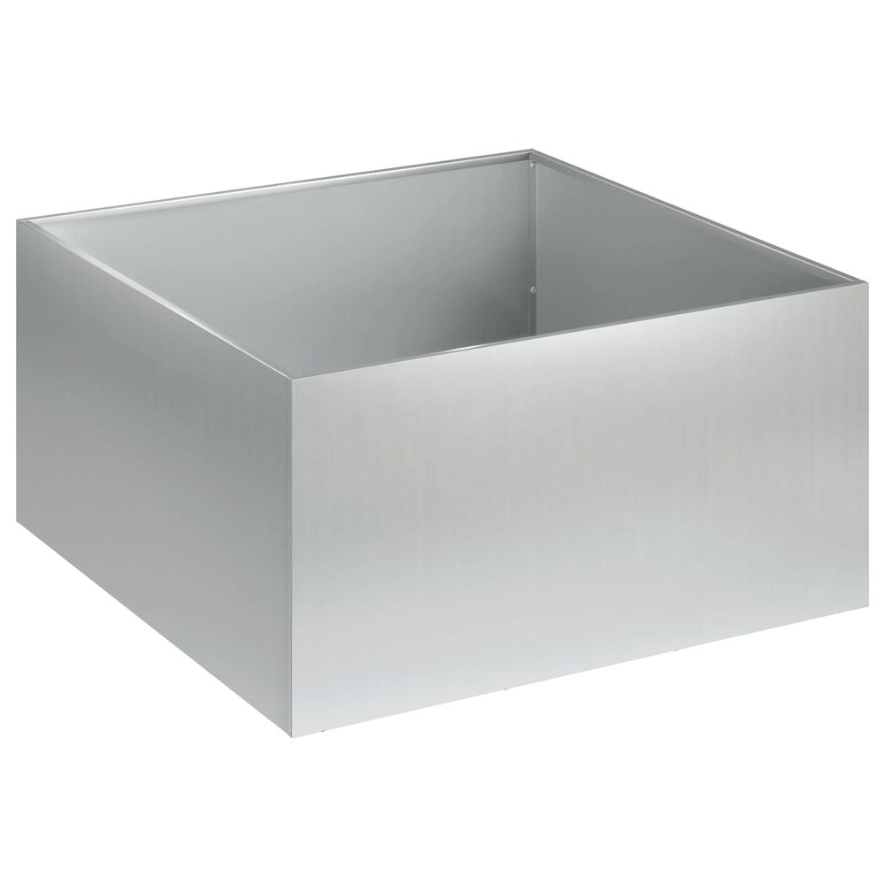 Cache-pot de jardin argenté 60 x 60 x 30 cm acier galvanisé