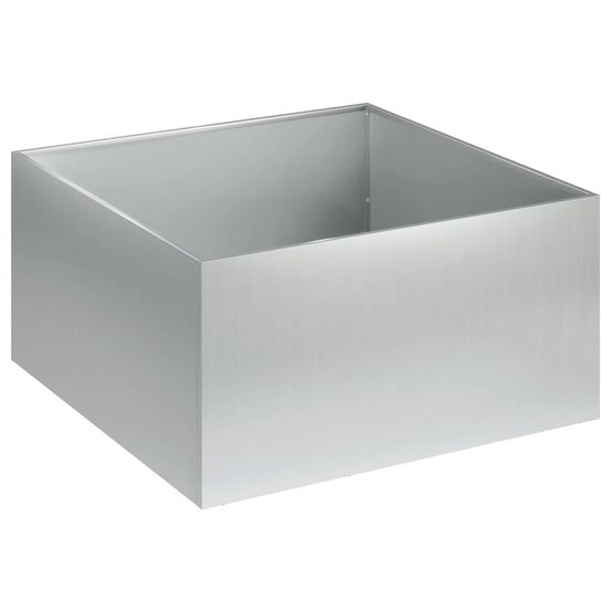 Cache-pot de jardin argenté 60 x 60 x 30 cm acier galvanisé