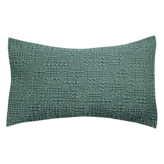 Coussin stonewashed tana vert de gris 40 x 65 cm