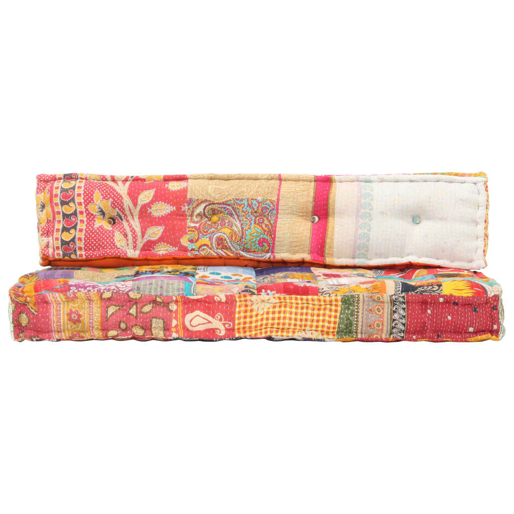 Coussin de canapé palette multicolore tissu patchwork