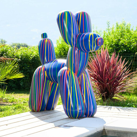 Statue chien ballon trash 100 cm