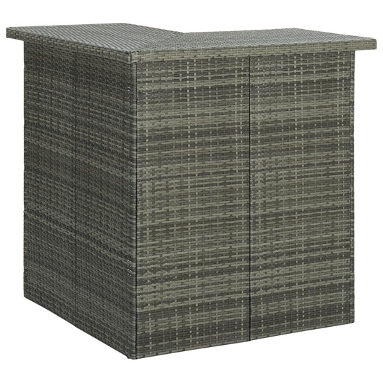 Ensemble de bar de jardin 8 pcs et coussins résine tressée gris