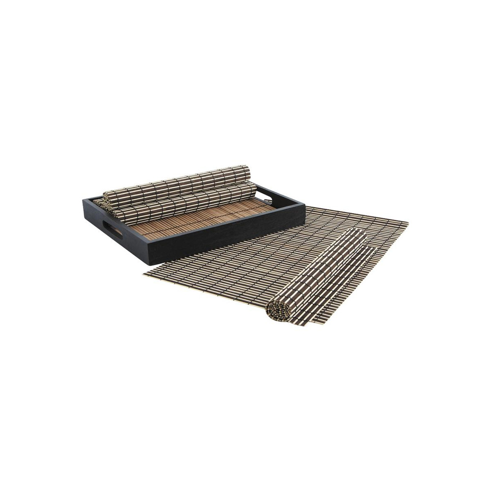 Sets de table en bambou (lot de 6) + plateau