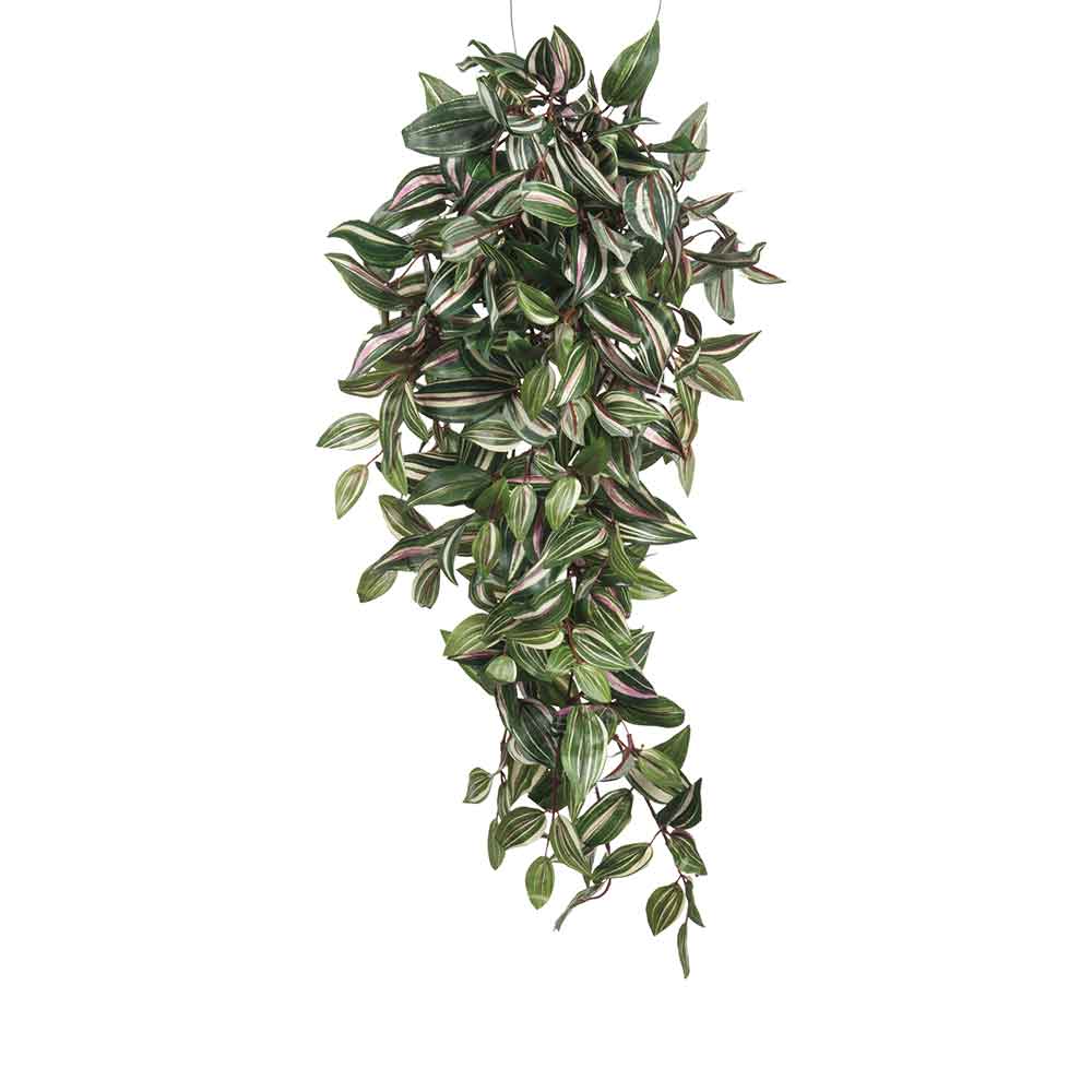 Mica decorations plante artificielle tradescantia - 80x30x15 cm - pe - vert - set de 2