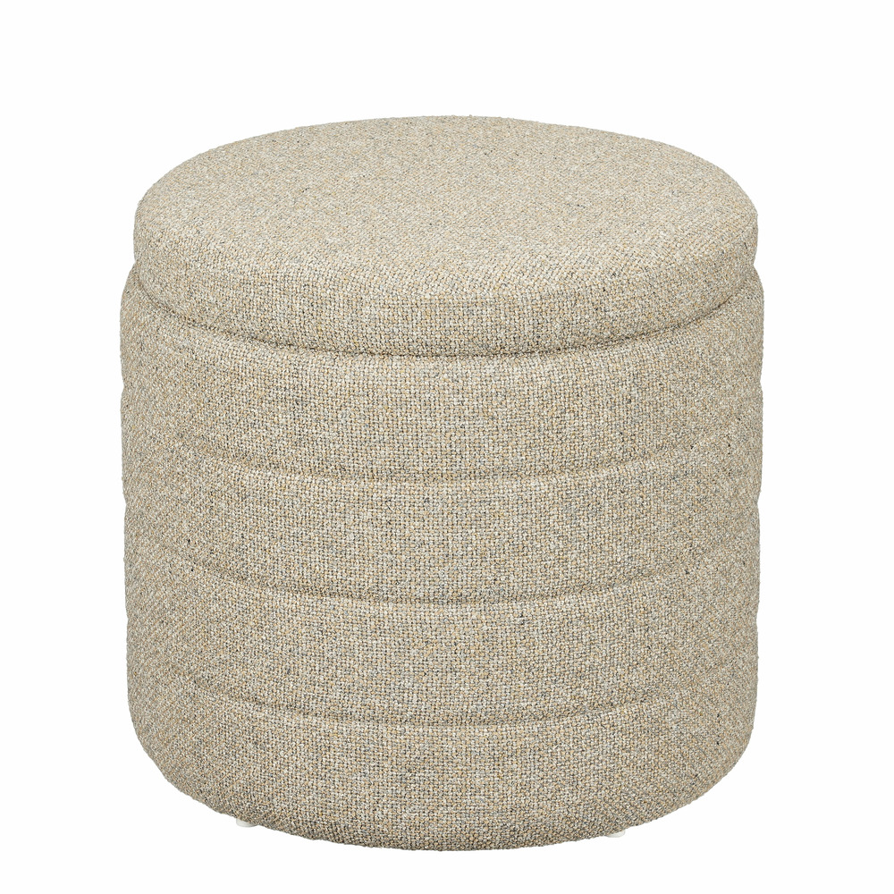 Mica decorations pouf de rangement - h41 x ø42 cm - beige