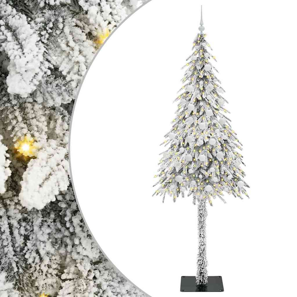 Sapin de noël avec 300 led blanc 210 cm pe et acier