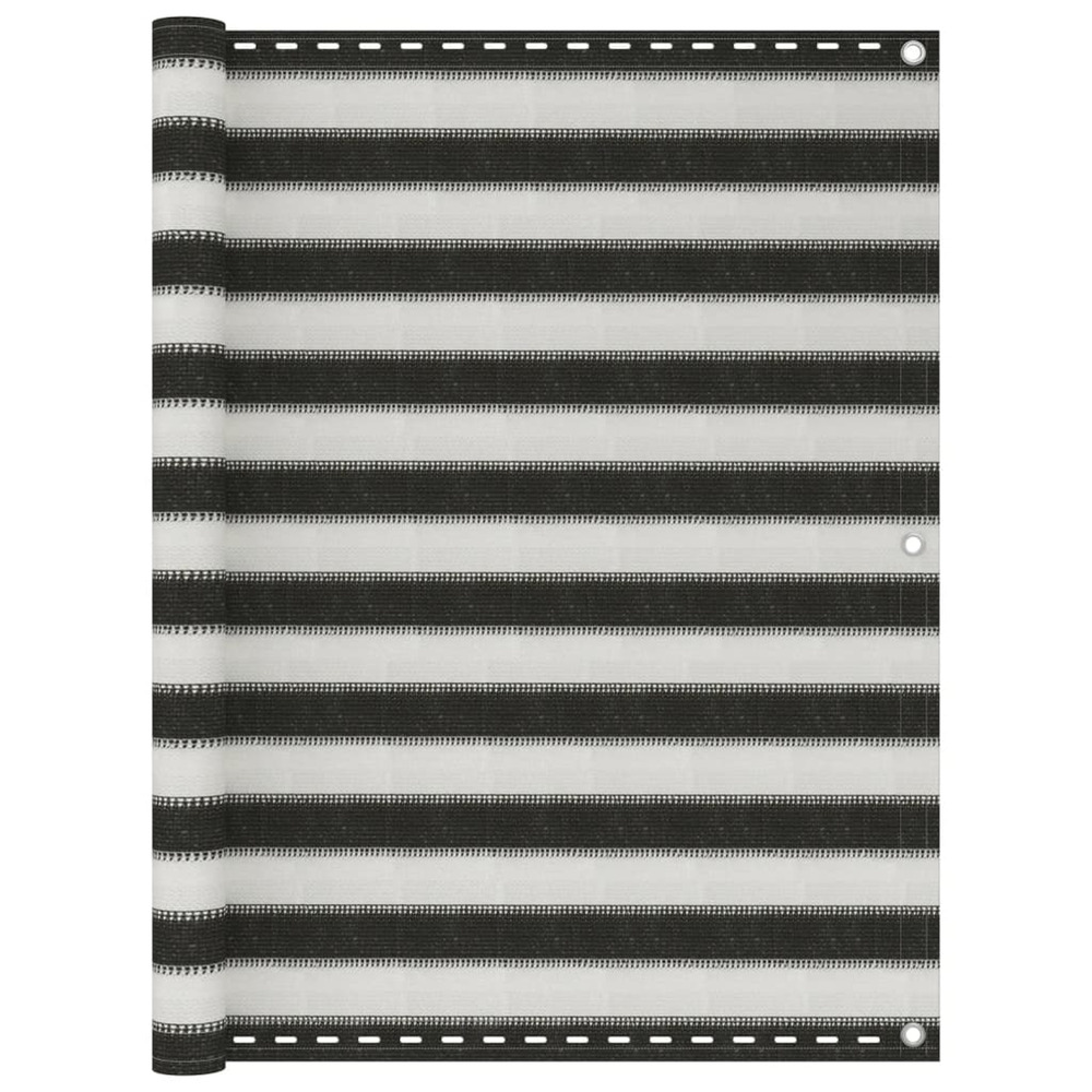 Écran de balcon pehd 120x600 cm anthracite et blanc