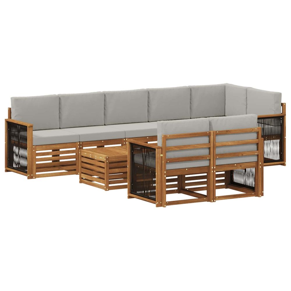Ensemble de canapés d'extérieur 8 pc naturel et gris clair