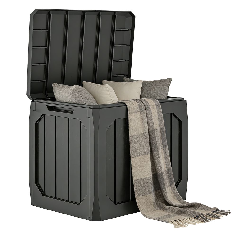 Coffre de rangement extérieur résine imperméable verrouillable 121l 56x45x53cm noir - comfortxl outdoor living