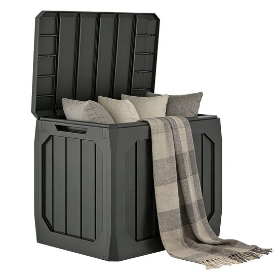Coffre de rangement extérieur résine imperméable verrouillable 121l 56x45x53cm noir - comfortxl outdoor living