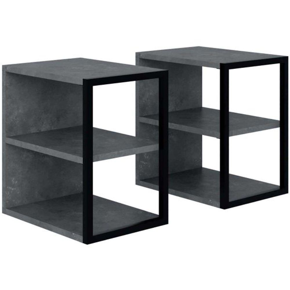 Bout de canapé en aggloméré echo (lot de 2) gris