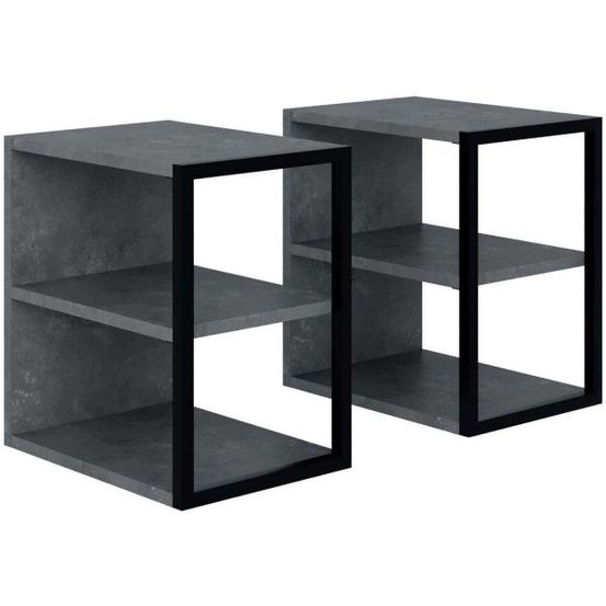 Bout de canapé en aggloméré echo (lot de 2) gris