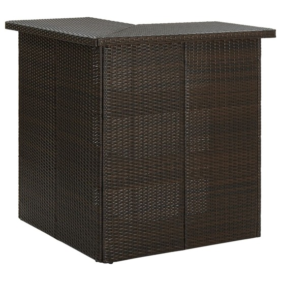 Ensemble de bar de jardin 4 pcs coussins résine tressée marron