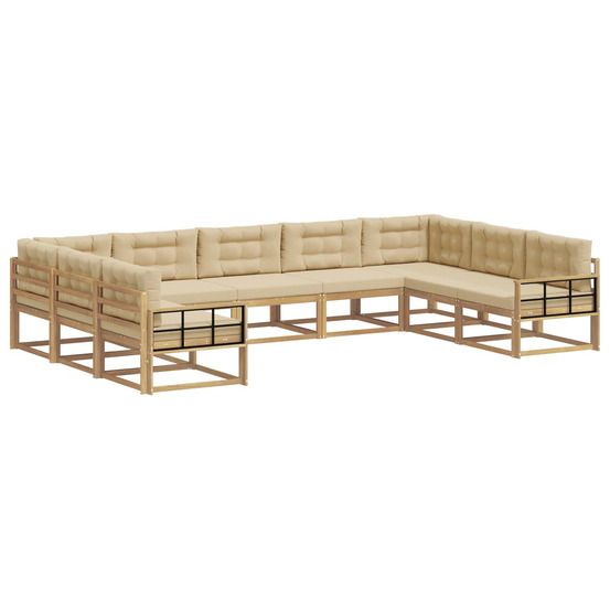 Ensemble de canapés d'extérieur 9 pc blanc et beige