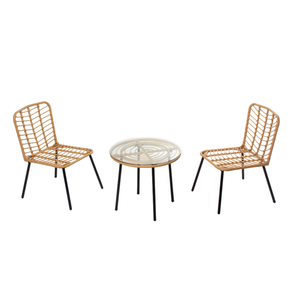 Salon de jardin bas 2 chaises + 1 table cadix