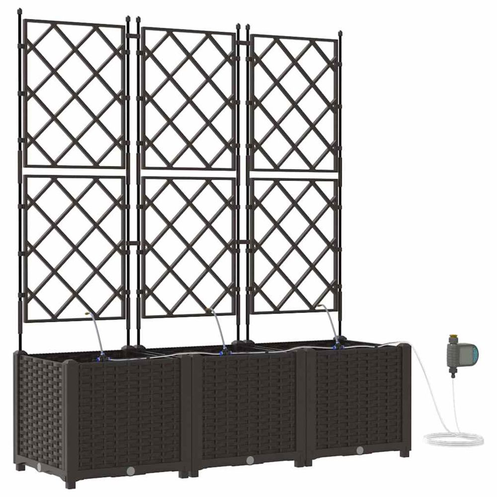 Cache-pot de jardin 3 pc marron 120 x 40 x 142 cm pp