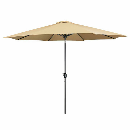 Parasol acier 8 brins d300 cm polyester marron jardin, piscine, terrasse