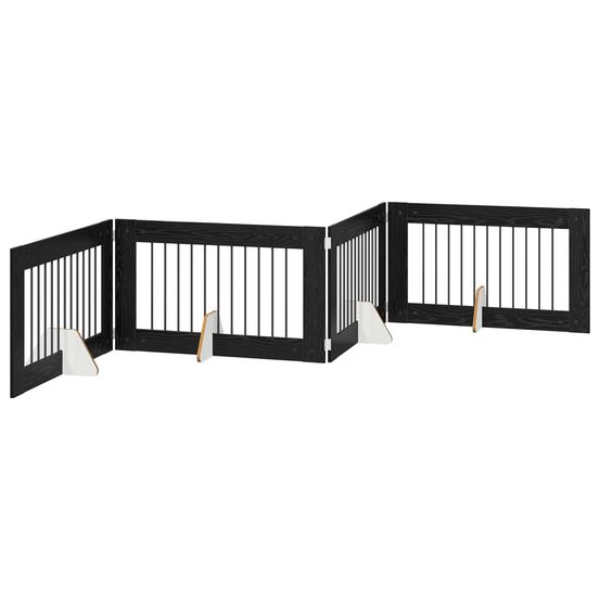 Porte de chien pliable avec supports 4 pc chêne noir 401 cm