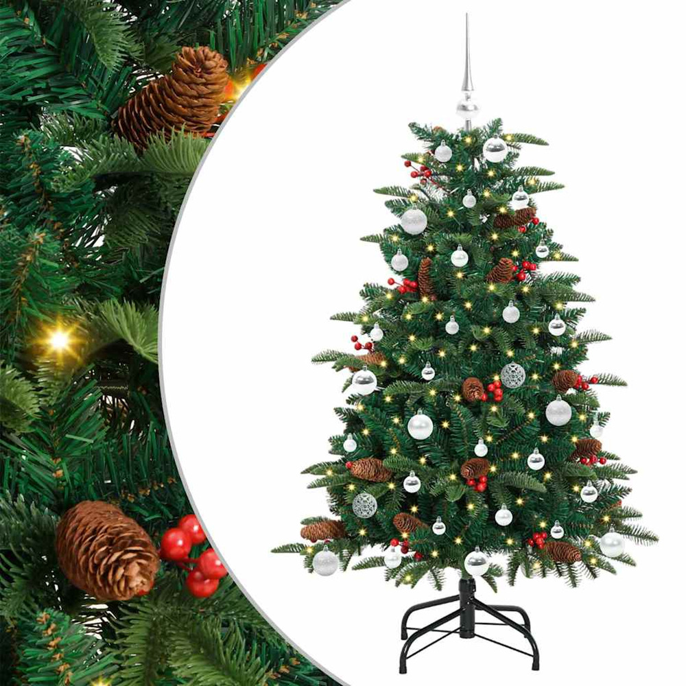 Sapin de noël artificiel vert 150 cm pvc, métal et plastique