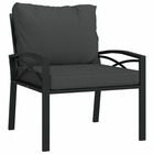 Chaise de jardin avec coussins gris 68x76x79 cm acier