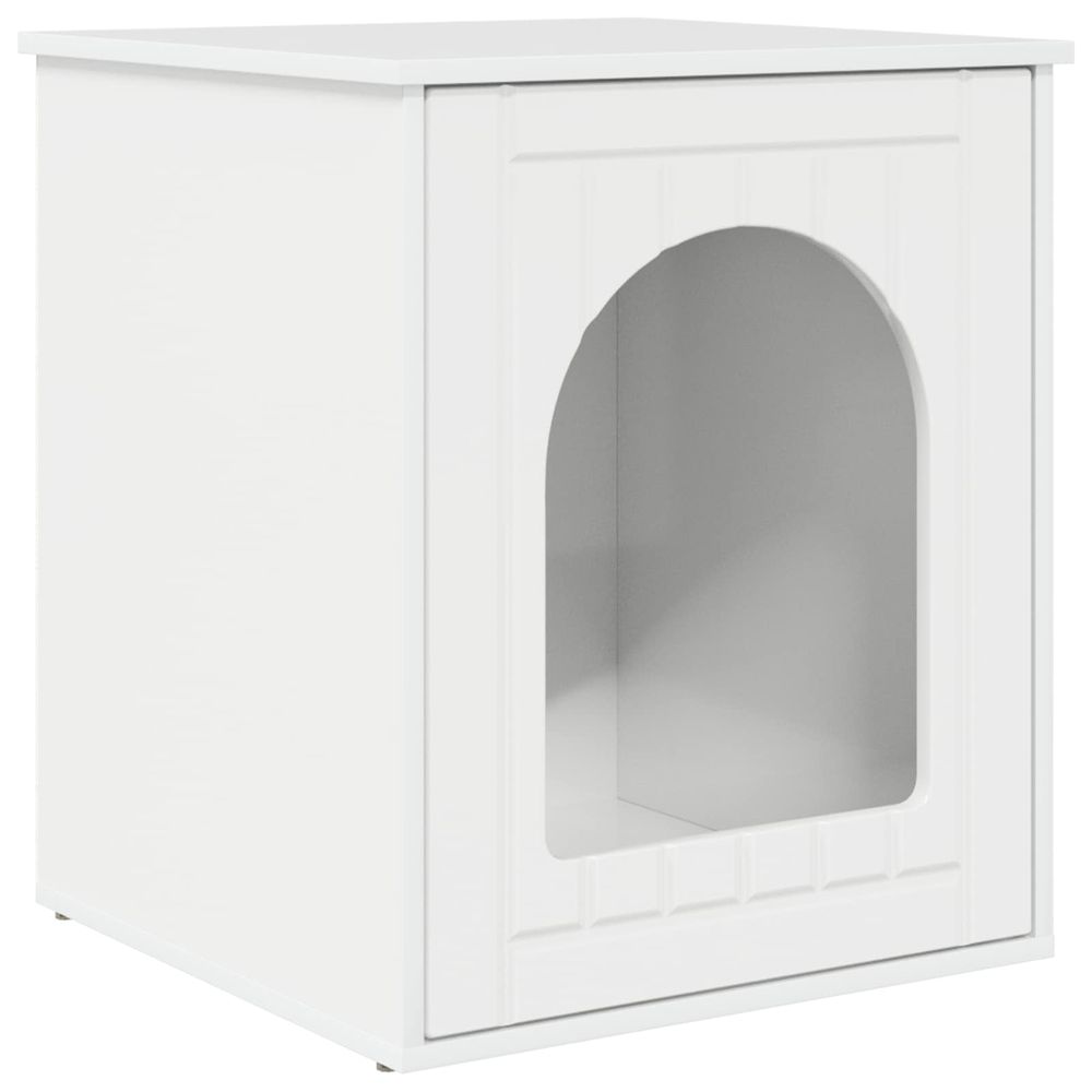 Maison pour chat blanc brillant 53 x 52 x 62 cm