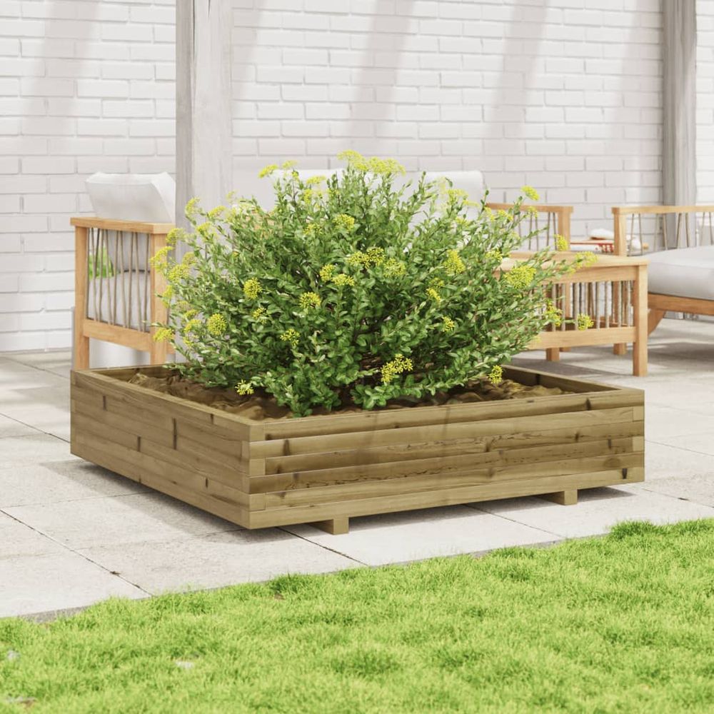 Jardinière géante 110x110cm en bois traité autoclave pour extérieur