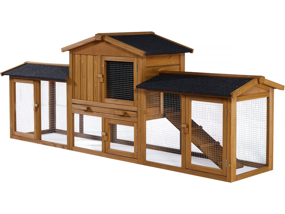 Cage Clapier Enclos lapin Extérieur en bois Haute Qualité pour lapins  petits animaux- Modèle : 085 Don Camillo 69x54x85,5cm