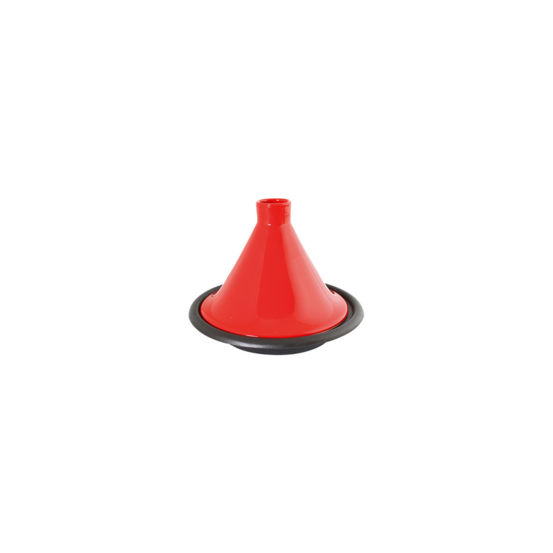 Casserolerie no name tajine fonte d acier emaillee gamme gourmet tajine wok ø 31 cm h 24 cm coloris rouge avec couvercle en ce