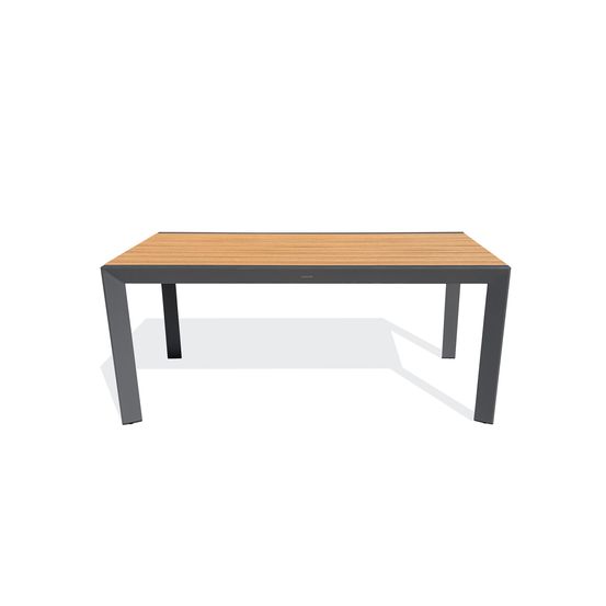 Table de jardin tonga (170x80 cm) en aluminium et plateau polywood aspect bois