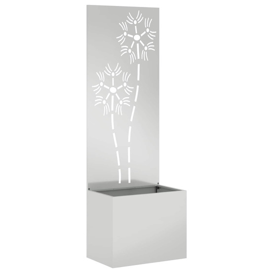 Écran de confidentialité de jardin floral argenté 50 x 140 cm