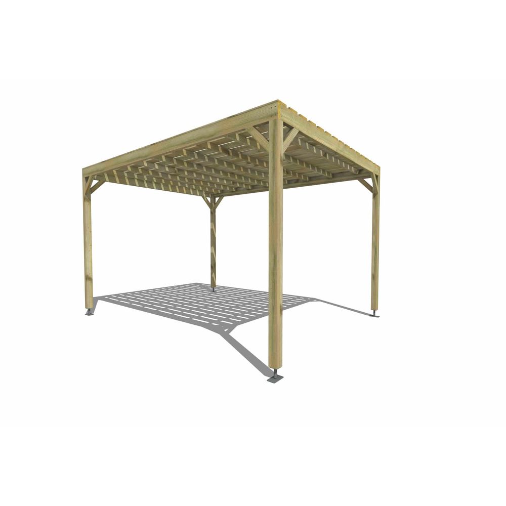 Pergola bois • 3m x 4m • indépendante • sens largeur • platelage bois • livraison comprise