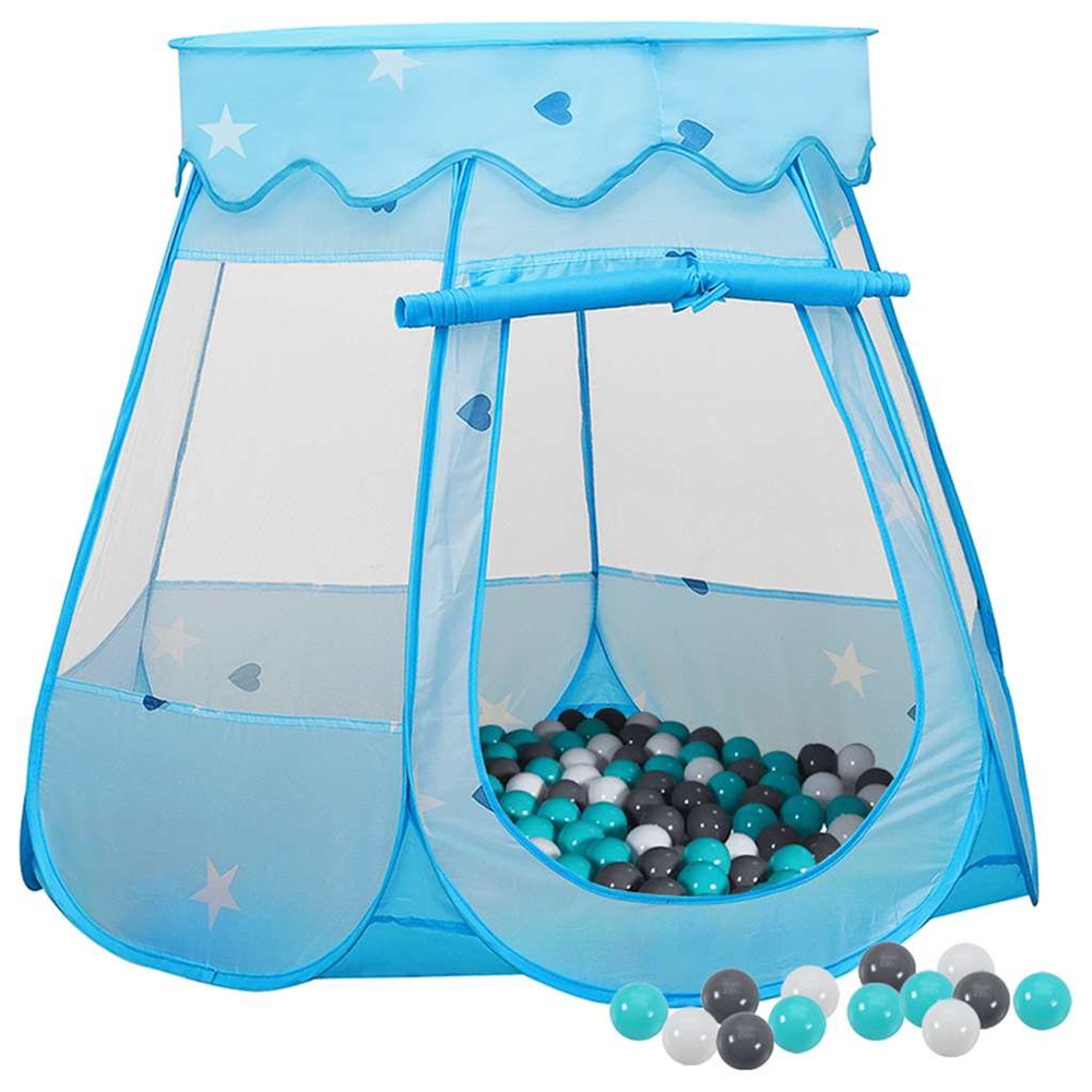Tente de jeu pour enfants avec 250 balles bleu 102x102x82 cm